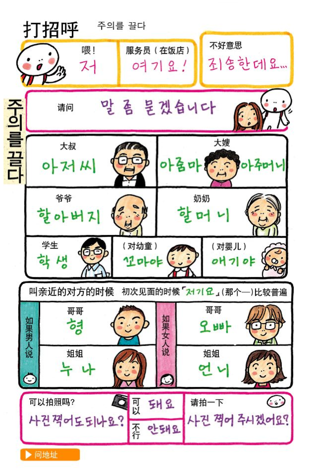 韩语看图记单词——打招呼（上）