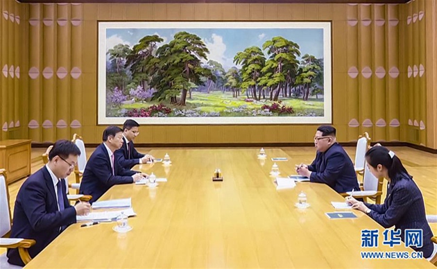 金正恩会见中联部部长、中国艺术团团长宋涛
